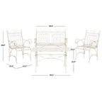 SAFAVIEH Outdoor Jalyn Victorian Scroll Iron 4-Piece Patio Set