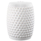 SAFAVIEH Huldah White Nailhead Ceramic Decorative Garden Stool