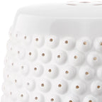 SAFAVIEH Huldah White Nailhead Ceramic Decorative Garden Stool