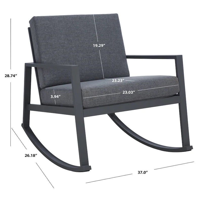 SAFAVIEH Outdoor Janetta Rocking Chair - 37W x 29D x 26H