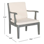 SAFAVIEH Outdoor Arely Acacia Wood 4-Piece Patio Set - 48W x 32D x 25H