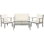 SAFAVIEH Outdoor Arely Acacia Wood 4-Piece Patio Set - 48W x 32D x 25H