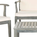 SAFAVIEH Outdoor Arely Acacia Wood 4-Piece Patio Set - 48W x 32D x 25H