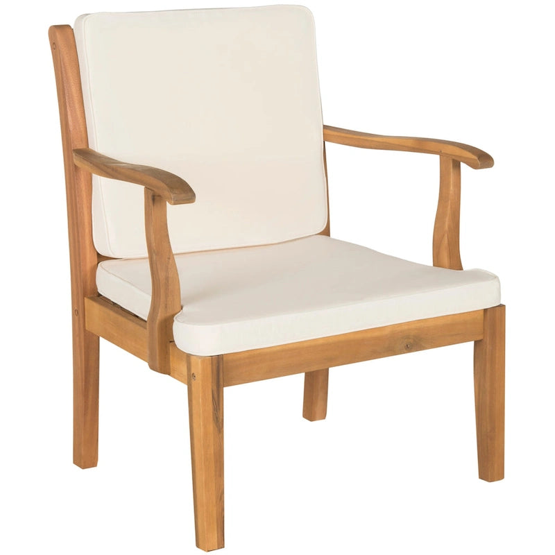 SAFAVIEH Outdoor Arely Acacia Wood 4-Piece Patio Set - 48W x 32D x 25H
