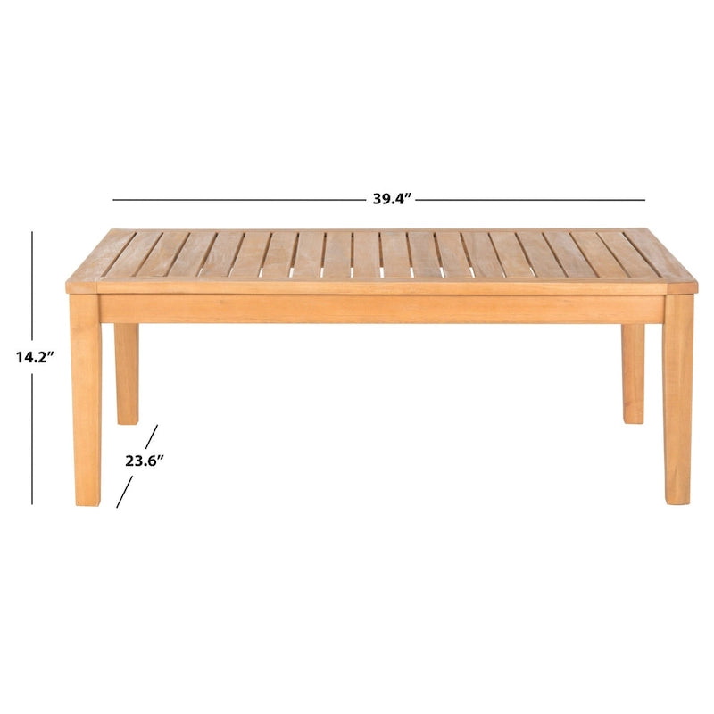 SAFAVIEH Outdoor Arely Acacia Wood 4-Piece Patio Set - 48W x 32D x 25H