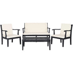 SAFAVIEH Outdoor Arely Acacia Wood 4-Piece Patio Set - 48W x 32D x 25H