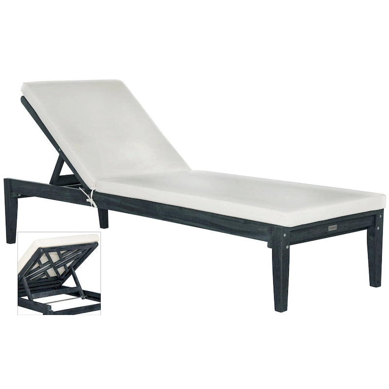 SAFAVIEH Outdoor Kicki Chaise Lounge Chair - 24Wx74Dx15H