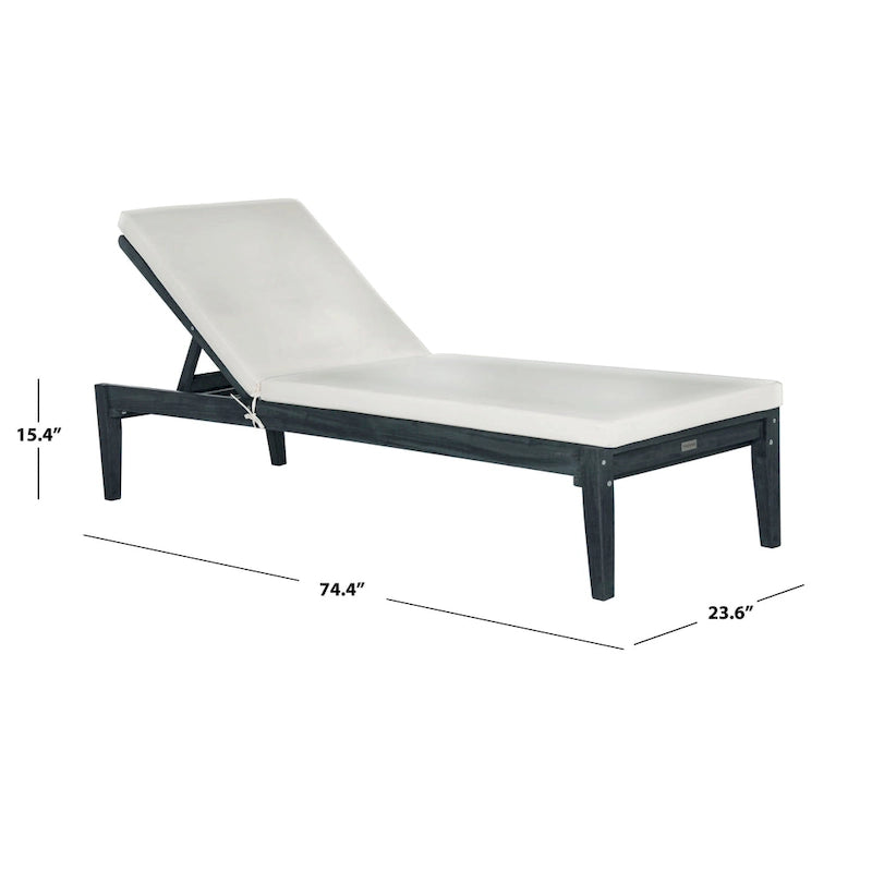 SAFAVIEH Outdoor Kicki Chaise Lounge Chair - 24Wx74Dx15H
