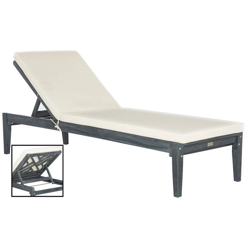 SAFAVIEH Outdoor Kicki Chaise Lounge Chair - 24Wx74Dx15H