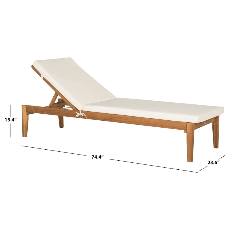 SAFAVIEH Outdoor Kicki Chaise Lounge Chair - 24Wx74Dx15H
