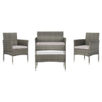 SAFAVIEH Outdoor Amiyah 4-Piece Conversation Patio Set - 24Wx16Dx15H