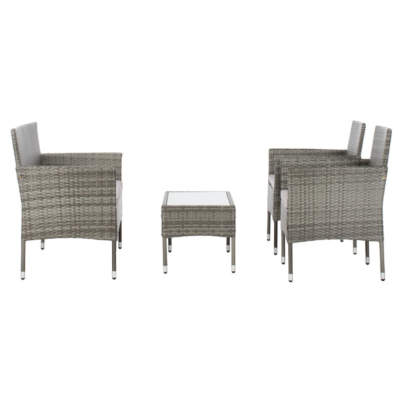 SAFAVIEH Outdoor Amiyah 4-Piece Conversation Patio Set - 24Wx16Dx15H