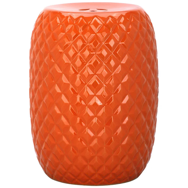 SAFAVIEH Veroana Orange Ceramic Decorative Garden Stool