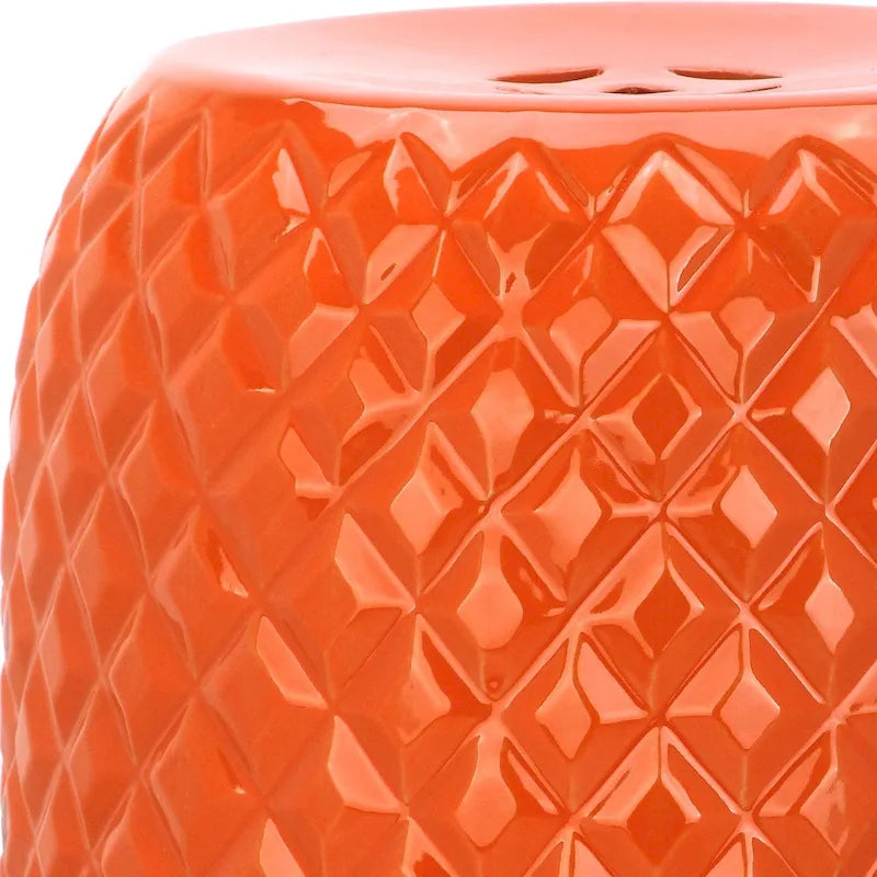 SAFAVIEH Veroana Orange Ceramic Decorative Garden Stool