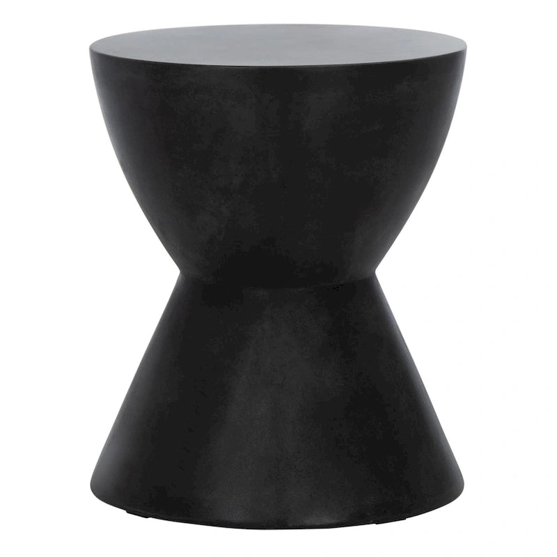 SAFAVIEH Elektra Indoor/ Outdoor Modern Black Concrete Round Accent Table - 14.9 W x 14.9 L x 17.7 H - 15Wx15Dx18H