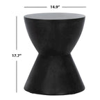 SAFAVIEH Elektra Indoor/ Outdoor Modern Black Concrete Round Accent Table - 14.9 W x 14.9 L x 17.7 H - 15Wx15Dx18H