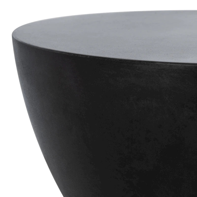 SAFAVIEH Elektra Indoor/ Outdoor Modern Black Concrete Round Accent Table - 14.9 W x 14.9 L x 17.7 H - 15Wx15Dx18H