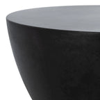 SAFAVIEH Elektra Indoor/ Outdoor Modern Black Concrete Round Accent Table - 14.9 W x 14.9 L x 17.7 H - 15Wx15Dx18H