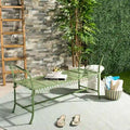 SAFAVIEH Outdoor Abagail Green Wrought Iron Garden Bench - 51 x 17 x 25.3 - 51Wx16Dx27H