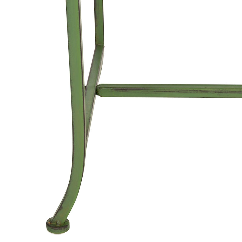 SAFAVIEH Outdoor Abagail Green Wrought Iron Garden Bench - 51 x 17 x 25.3 - 51Wx16Dx27H