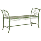 SAFAVIEH Outdoor Abagail Green Wrought Iron Garden Bench - 51 x 17 x 25.3 - 51Wx16Dx27H