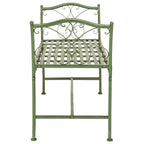SAFAVIEH Outdoor Abagail Green Wrought Iron Garden Bench - 51 x 17 x 25.3 - 51Wx16Dx27H