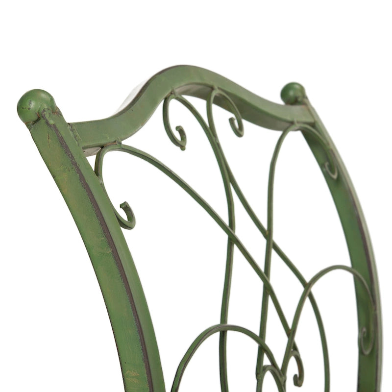 SAFAVIEH Outdoor Abagail Green Wrought Iron Garden Bench - 51 x 17 x 25.3 - 51Wx16Dx27H