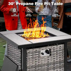 OVIOS 5-piece Patio Wicker Chairs Set with 30 Fire Table