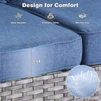 OVIOS 5-piece Patio Wicker Chairs Set with 30 Fire Table