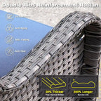 OVIOS 5-piece Patio Wicker Chairs Set with 30 Fire Table