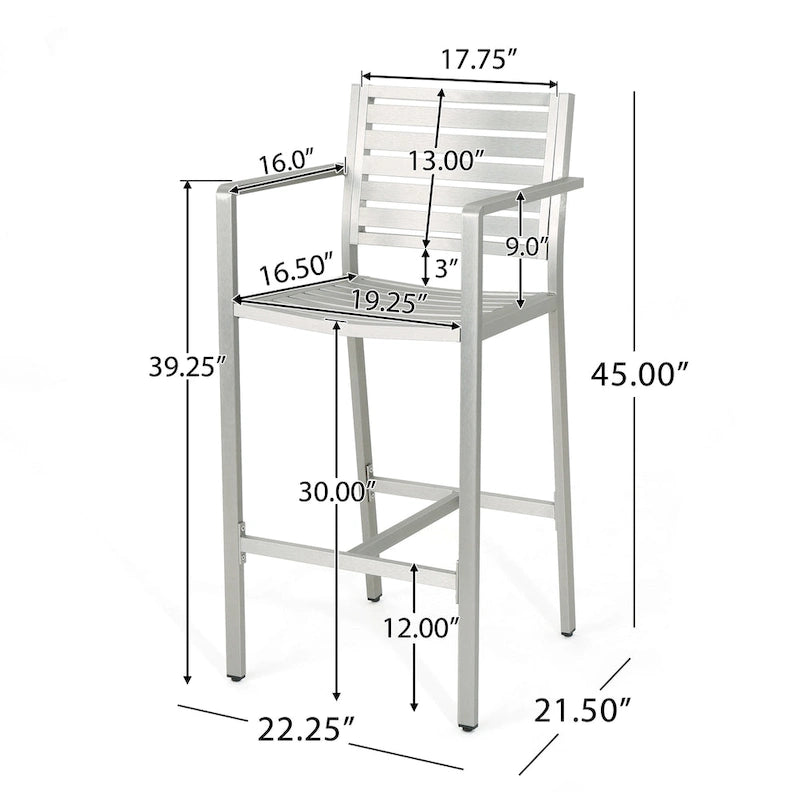 Cape Coral Outdoor Aluminum 30 Inch Barstools (Set of 2) by Christopher Knight Home