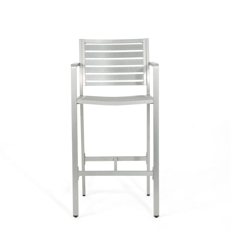 Cape Coral Outdoor Aluminum 30 Inch Barstools (Set of 2) by Christopher Knight Home
