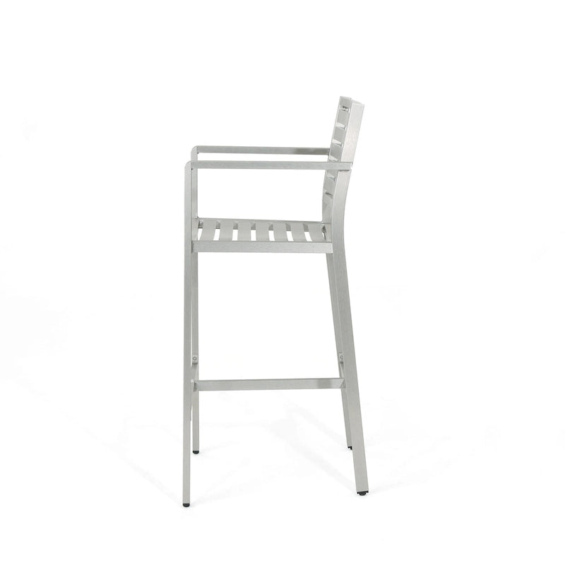 Cape Coral Outdoor Aluminum 30 Inch Barstools (Set of 2) by Christopher Knight Home