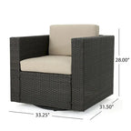 Puerta Outdoor Cushioned Swivel Club Chair (Set of 2) by Christopher Knight Home