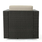 Puerta Outdoor Cushioned Swivel Club Chair (Set of 2) by Christopher Knight Home