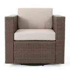 Puerta Outdoor Cushioned Swivel Club Chair (Set of 2) by Christopher Knight Home