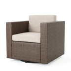 Puerta Outdoor Cushioned Swivel Club Chair (Set of 2) by Christopher Knight Home