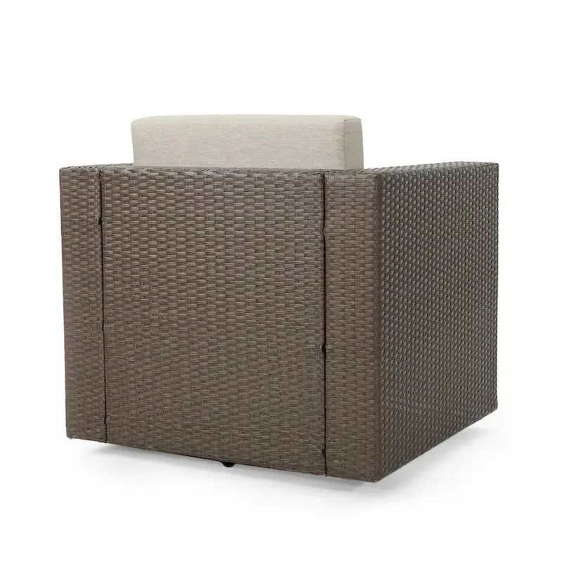 Puerta Outdoor Cushioned Swivel Club Chair (Set of 2) by Christopher Knight Home