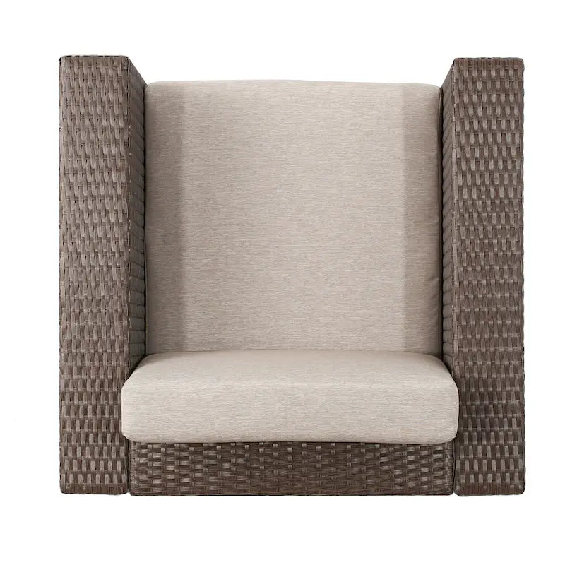 Puerta Outdoor Cushioned Swivel Club Chair (Set of 2) by Christopher Knight Home