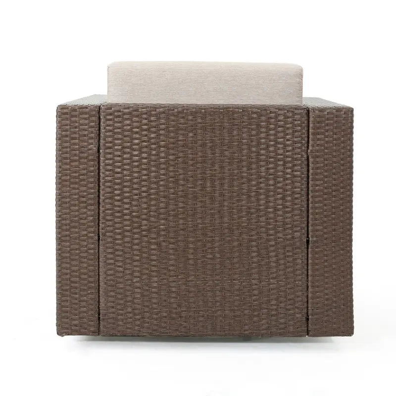 Puerta Outdoor Cushioned Swivel Club Chair (Set of 2) by Christopher Knight Home