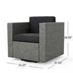 Puerta Outdoor Cushioned Swivel Club Chair (Set of 2) by Christopher Knight Home