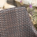 Ryan Outdoor 5-piece Round Wicker Wood Dining Set with Cushions by Christopher Knight Home