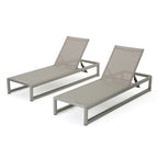 Metten Outdoor Mesh Chaise Lounge (Set of 2) by Christopher Knight Home