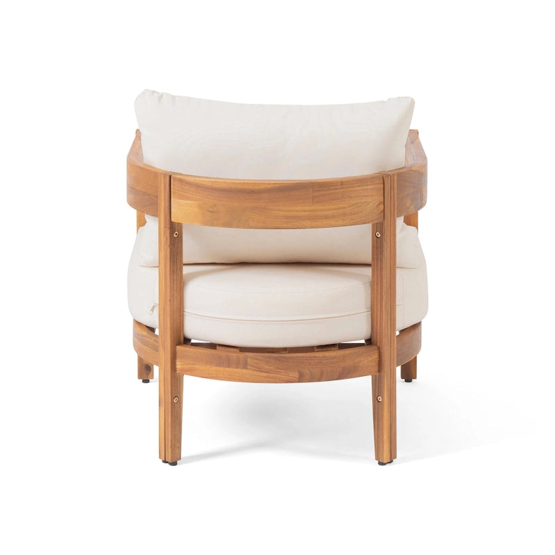 Brooklyn Acacia Wood Outdoor Club Chair with Cushions by Christopher Knight Home