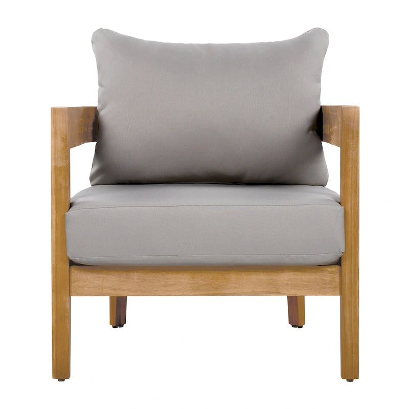 Brooklyn Acacia Wood Outdoor Club Chair with Cushions by Christopher Knight Home