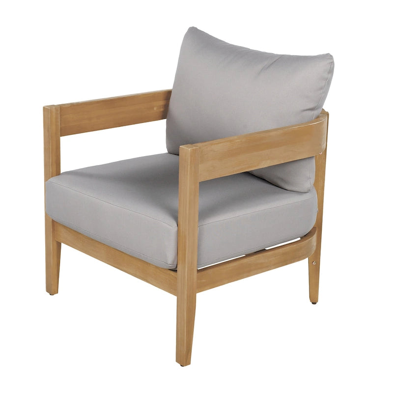 Brooklyn Acacia Wood Outdoor Club Chair with Cushions by Christopher Knight Home
