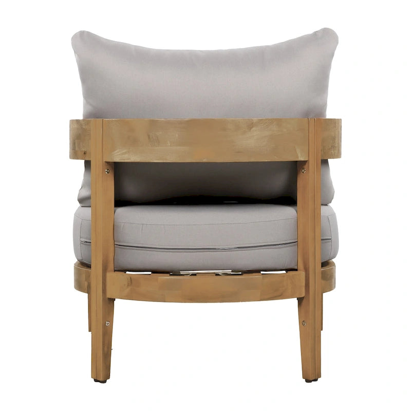 Brooklyn Acacia Wood Outdoor Club Chair with Cushions by Christopher Knight Home