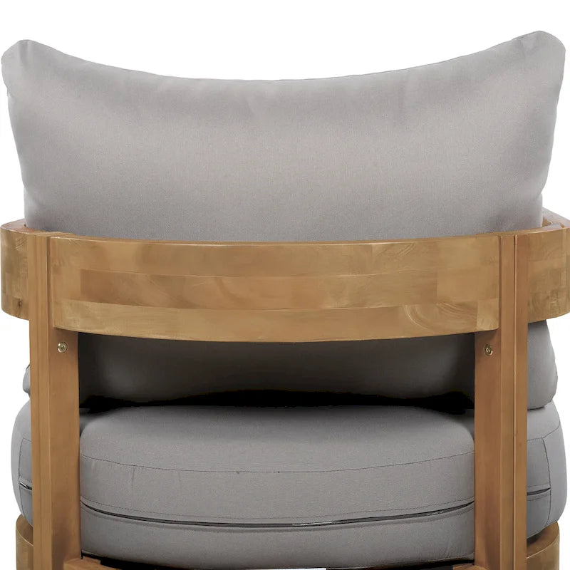 Brooklyn Acacia Wood Outdoor Club Chair with Cushions by Christopher Knight Home