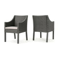 Antibes Outdoor Wicker Dining Chairs with Cushions by Christopher Knight Home - N/A