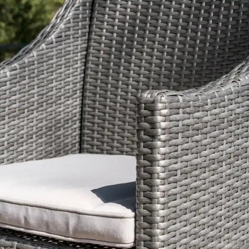 Antibes Outdoor Wicker Dining Chairs with Cushions by Christopher Knight Home - N/A